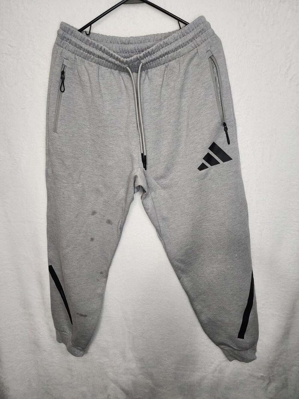 Adidas Sweatpants Size L Gray Zip Pockets